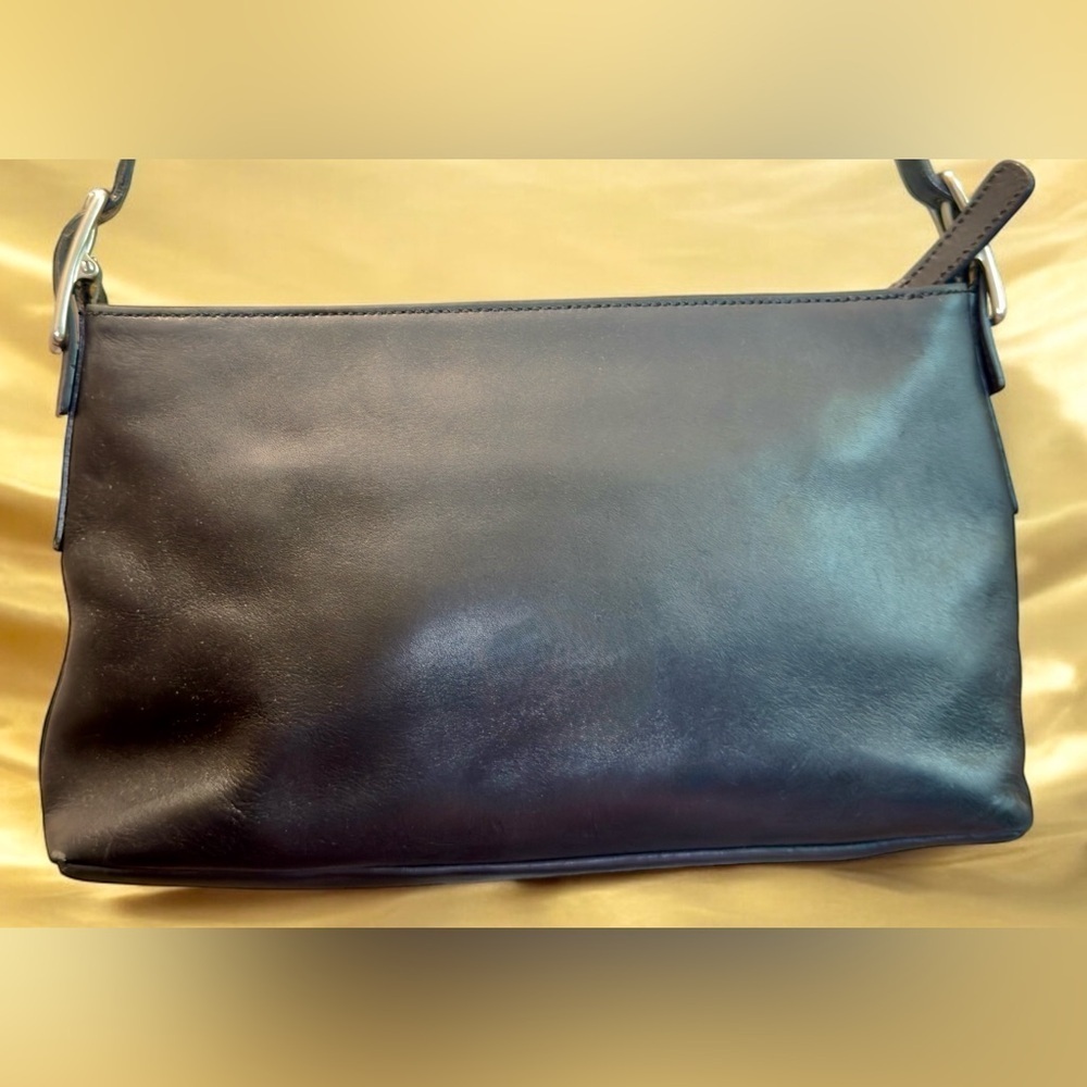 Vintage Coach 9861 Navy Leather Shoulder Bag - Picture 4 of 9